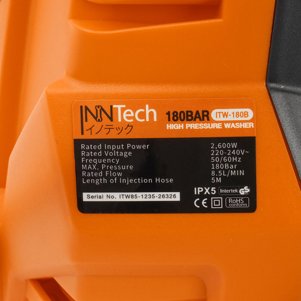 เครื่องฉีดน้ำแรงดันสูง InnTech รุ่น TMW-180B 180 บาร์ 2600